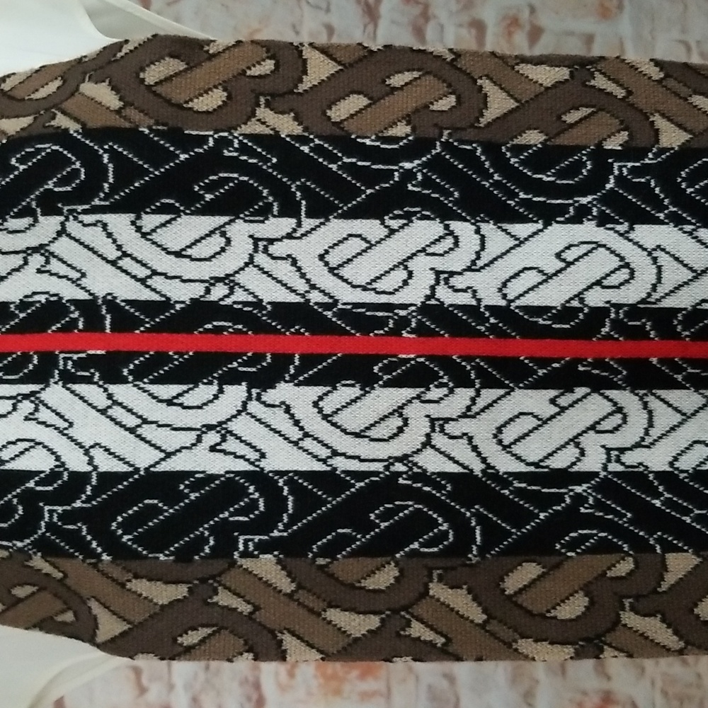 New Burberry Unisex Monogram Stripe Cashmere Scarf - Picture 5 of 14